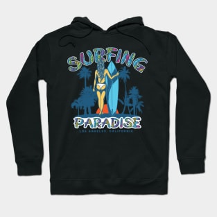 Surfing Paradise Los Angeles California Hoodie